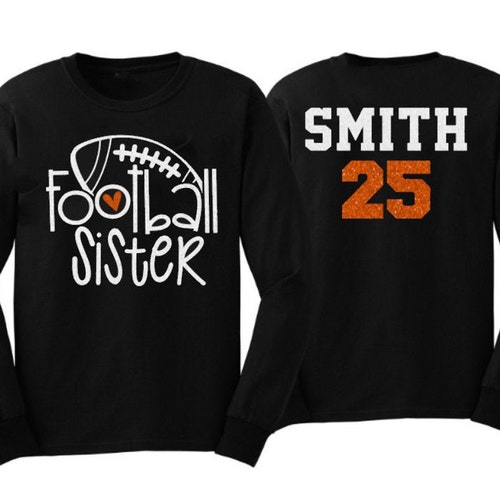 Glitter Football Girlfriend Shirt Football Shirts Long Etsy