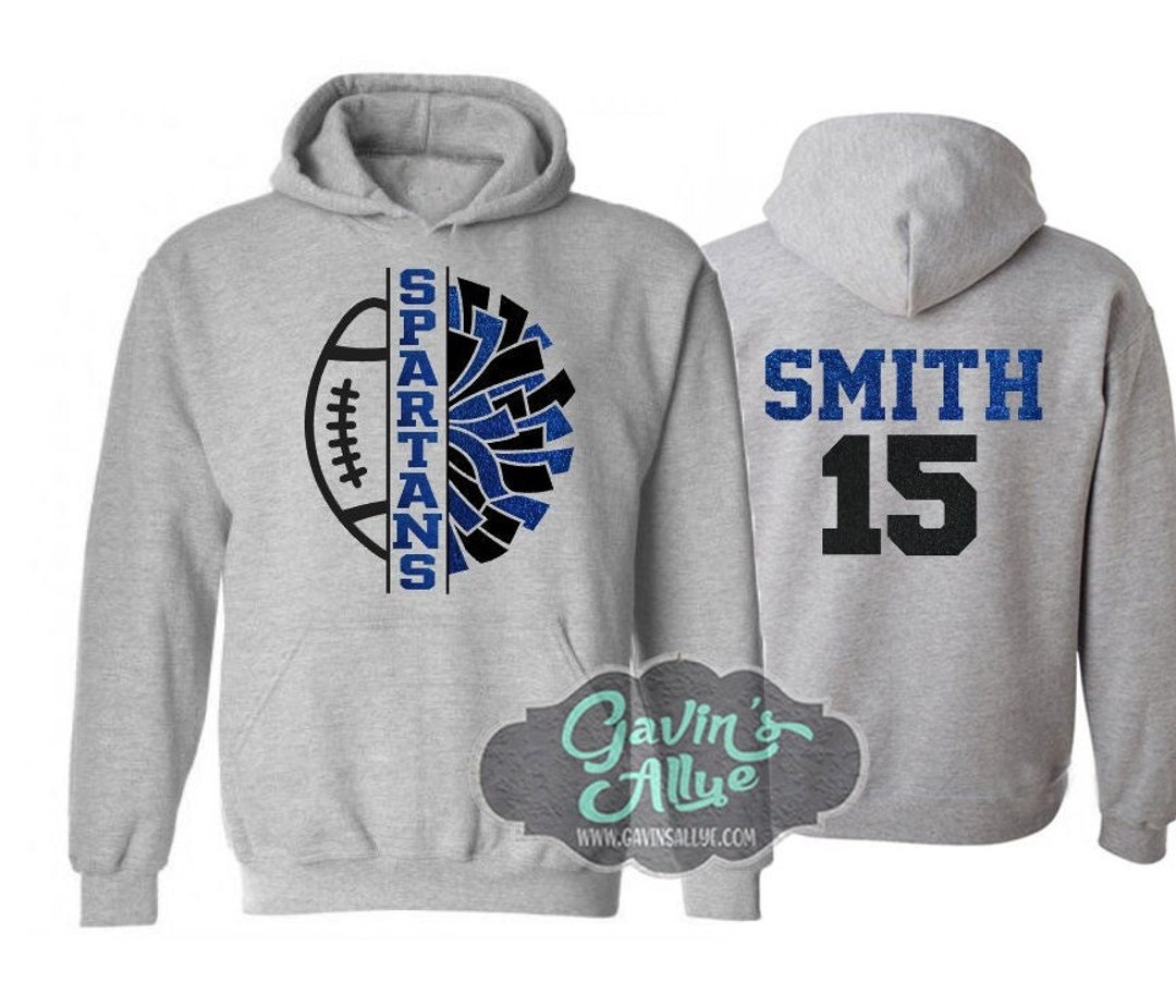 Glitter Football & Cheer Hoodie | Football and Cheer Hoodies