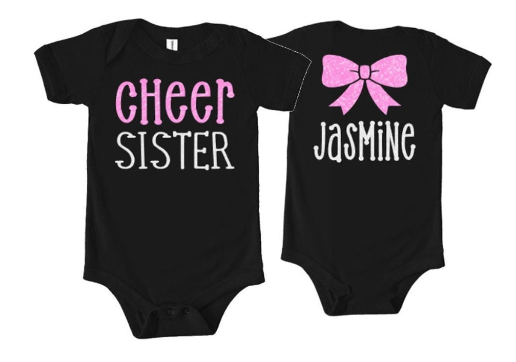 Glitter Cheer Sister Infant Bodysuit Infant Bodysuit Bella Canvas Bodysuit