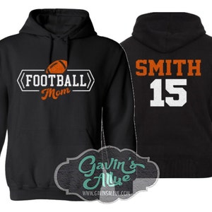 Glitter Football Mom Hoodie | Football Hoodie | Football Mom | Football Spirit wear | Customize Colors