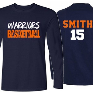 Basketball Shirt | Long Sleeve Shirt | Basketball Dad, Brother, Grandpa | Customize Your Team & Colors