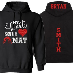 Glitter Wrestling Hoodie | Wrestling Bling | Mom Wrestling Hoodie Glitter | Wrestling Hoodie | Customize  Colors