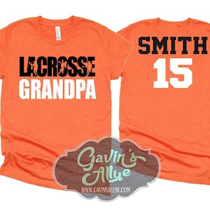 Lacrosse Grandpa Shirt | Lacrosse Shirt |Lacrosse shirts | Lacrosse Spirit Wear | Customize Colors