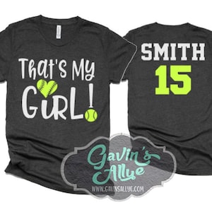 Softball Shirt | That's My Girl | Glitter Softball T-Shirt | Bella Canvas T Shirt  | Softball Bling | Youth or Adult