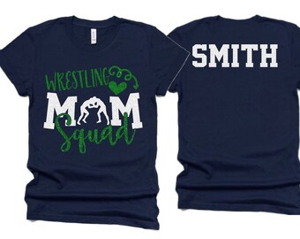 Glitter Wrestling Mom Squad Shirt | Wrestling Mom Shirt | Cute Wrestling Shirt | Short Sleeve |  Bella Canvas T-shirt | Customize Colors