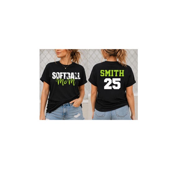 Personalized Softball Mom Shirt, Custom Name and Number Shirt, Softball Mom Tee, Game Day Shirt, Softball Parent Shirt, Team Spirit Wear