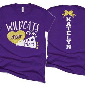 Glitter Cheer Mom Shirt | Cheer Shirt | Cheer Bling | Cheer Spirit Wear | Short Sleeve |Bella Canvas Tshirt |  Customize Your Team & Colors