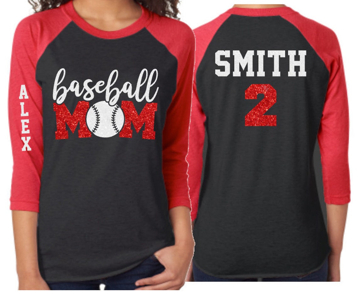 Glitter Baseball Mom Shirt Baseball Shirts Baseball Mom Etsy