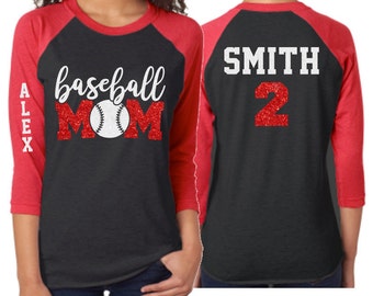 Glitter Baseball Mom Shirt | Baseball Shirts | Baseball Mom Shirts | Baseball Laces Shirt | Glitter Baseball Stitch Mom | Customize