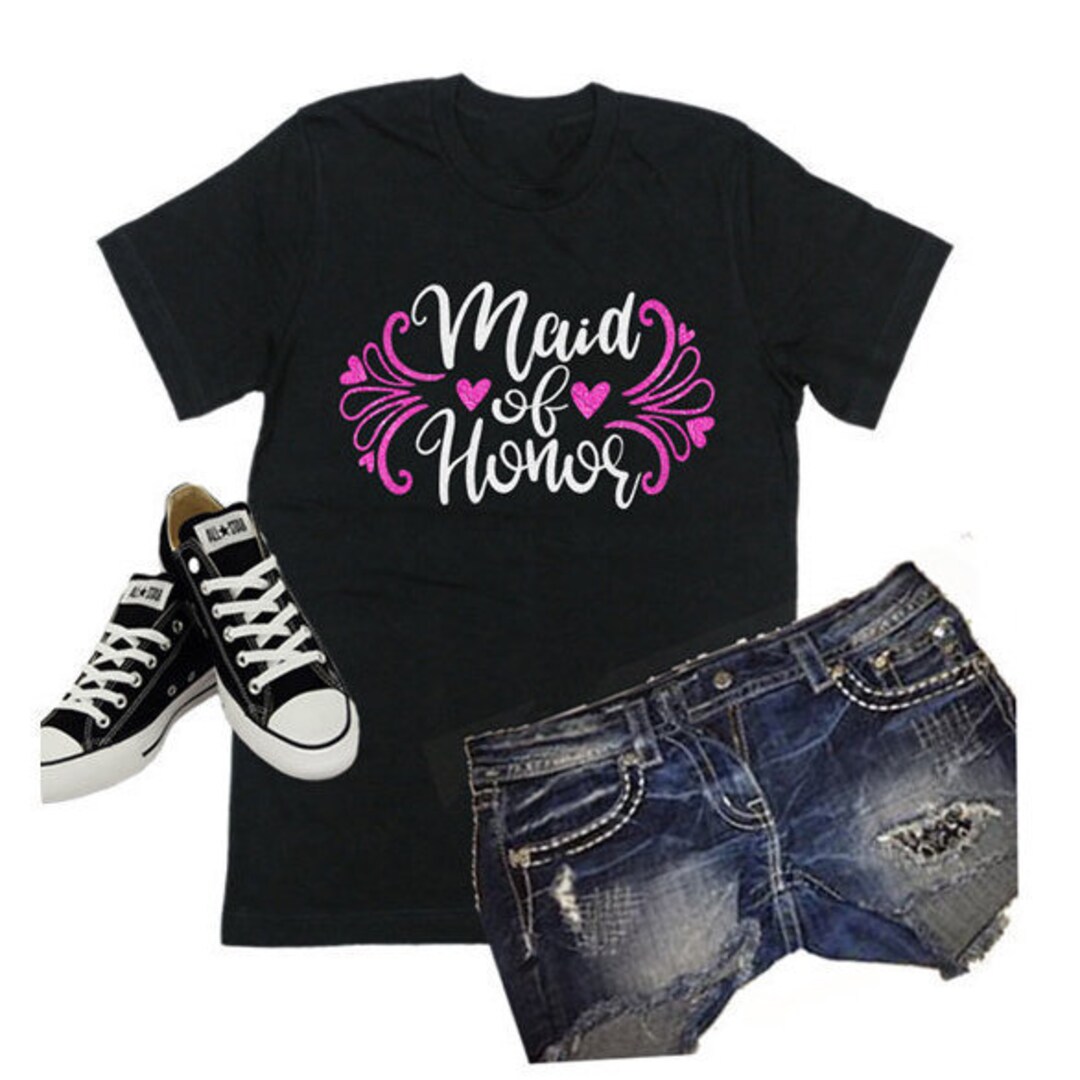 Glitter Maid of Honor Shirt Wedding Party Shirt Wedding - Etsy