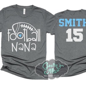 Glitter Football Shirt | Football Nana Shirts | Football Spirit Wear | Bella Canvas T Shirt  | Football Bling | Customize