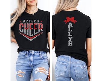 Glitter Cheerleading T-Shirt: Personalized Mascot Team Shirt Bella Canvas