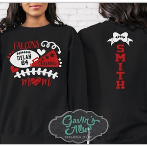 Glitter Football & Cheer Mom Sweatshirt met ronde hals | Voetbalshirts | Sweatshirt met ronde hals | Voetbal Spirit-kleding