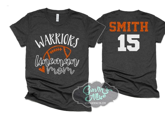 Glitter Football Shirt Lineman Mom T 