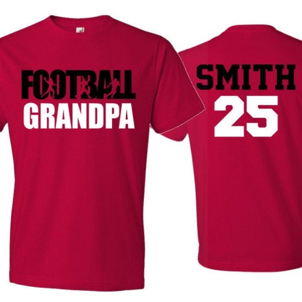 Football Shirt | Football Grandpa Short Sleeve T-shirt | Football Spirit Wear | Customize Team & Colors