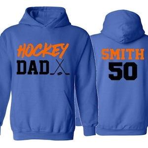 Hoodie met hockeyvader | Vaderdagcadeau | Cadeau voor hem | Cadeau voor papa | Hockeyhoodie | Aangepaste hockeyhoodie | Gepersonaliseerd hockeycadeau