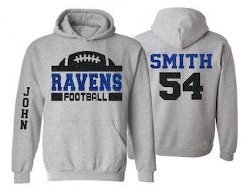 Glitter Football Hoodie | Customize Team & Colors | Football Spirit Wear | Custom Football Hoodie | Adult or Youth Sizes