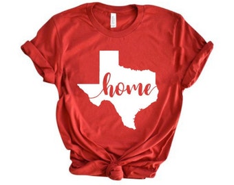 Camiseta de Texas / Camiseta de Texas para el hogar / Camiseta de Texas / Camiseta de Texas / Camiseta estatal / Camiseta para jóvenes o adultos