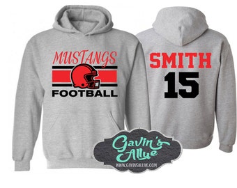 Football Hoodie | Customize Team & Colors | Football Spirit Wear | Custom Football Hoodie | Adult or Youth Sizes