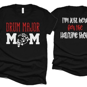 Glitter Drum Major Mom T-shirt | Band Shirts | Short Sleeve Tshirt | Bella Canvas Tshirt | Customize with your Colors