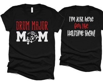 Glitter Drum Major Mom T-shirt | Band Shirts | Short Sleeve Tshirt | Bella Canvas Tshirt | Customize with your Colors