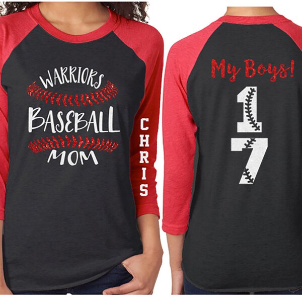 Baseball Mom Shirt With Two Numbers Etsy
