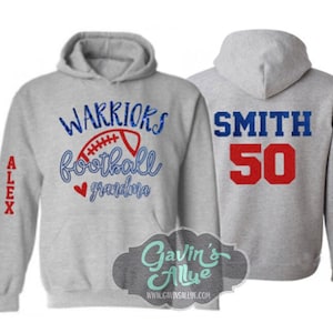 Glitter  Football Grandma Hoodie | Football Hoodies | Football Grandma Hoodies | Football Grandma | Customize Colors