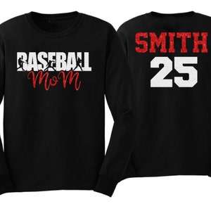 Glitter Baseball Mom Shirts | Baseball Shirts | Baseball Shirt | Long sleeve T shirt | Customize  colors