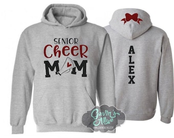 Glitter Senior Cheer Mom Hoodie | Glitter Cheer Mom Hoodie | Cheer Hoodie | Customize with your Team & Colors