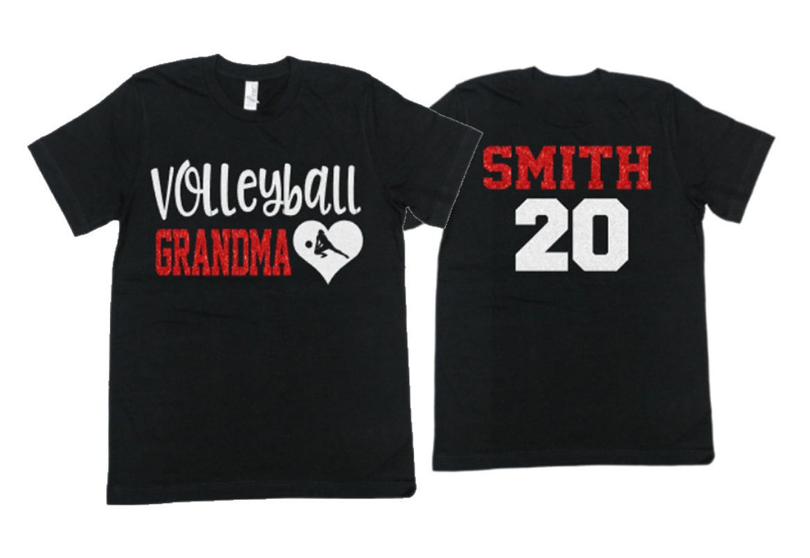 Glitter Volleyball Grandma Shirt | Volleyball Shirt | Volleyball Bling | Volleyball Spirit Wear | Bella Canvas T-Shirt | Youth and Adult, image size:1170x806