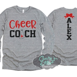 Glitter cheer coach shirt | Cheer-shirt | Cheer Bling | Cheer Spirit Wear | Shirt met lange mouwen | Kleuren aanpassen