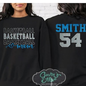 Glitter Basketball Mom Crewneck Sweatshirt |  Basketball Spirit Wear | Custom Basketball | Crewneck Sweatshirt | Basketball Spirit Wear