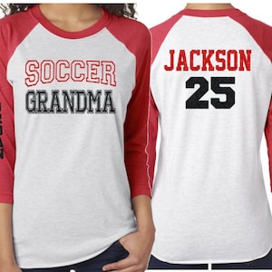 Glitter Soccer Grandma Shirt | Soccer Grandma Shirt | Customize Your Team & Colors