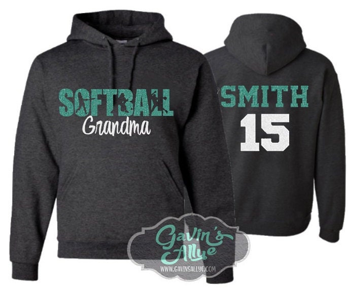 Discover Glitter Softball Grandma Hoodie