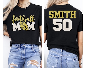 Glitzer-Fußball-Shirt | Fußball Mom Shirts | Trikots | Niedliches Fußball Mom Shirt | Fußball Geschenk | Geschenk für sie | Bella Baumwollhemd