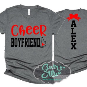 Cheer Boyfriend Shirt | Short Sleeve T-shirt | Cheer Shirt | Cheer Spirit Wear | Short Sleeve Tshirt | Customize colors