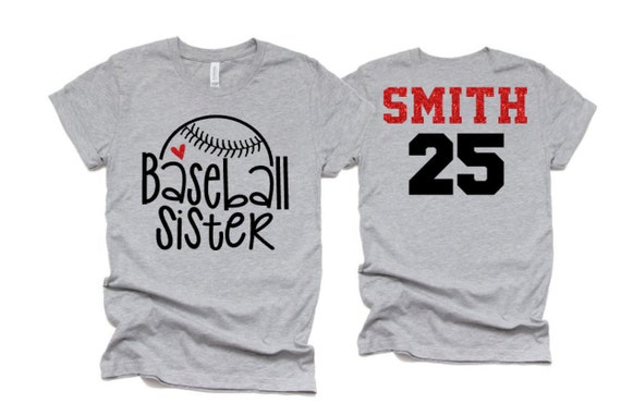 GavinsAllye Glitter Baseball Sister | Baseball Shirt | Baseball Shirts | Custom Baseball Mom Shirts | Customize Colors