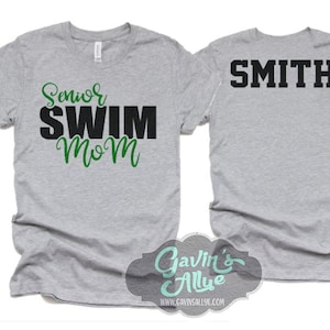 Glitter Senior Swim Mom Shirt | Glitter Senior Swim Mom tshirt Shirt Customize  Colors