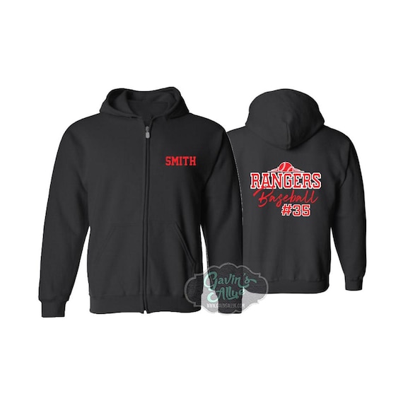 Baseball Zip Hoodie Custom DTF Baseball Jacket Personalized
