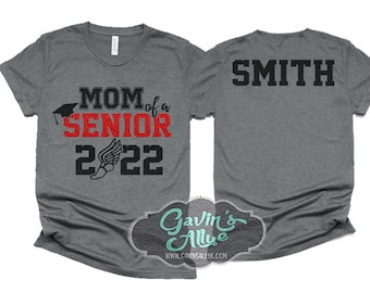 Glitter  Senior Track Mom Shirt | Track Spirit Wear | Track Bling | Bella Canvas T Shirt  | Track & Field Shirt | Customize Colors