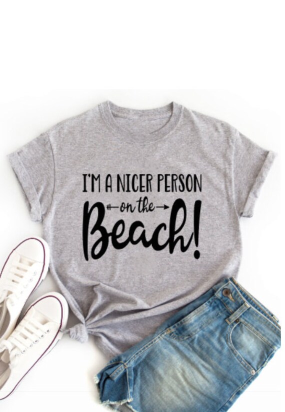 Glitter I'm A Nicer Person at the Beach Shirt Beach | Etsy
