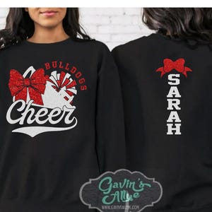 Glitter Cheer Mom Crewneck Sweatshirt | Cheer Shirt | Youth or Adult | Cheer Gifts | Gift for Mom | Customize Colors