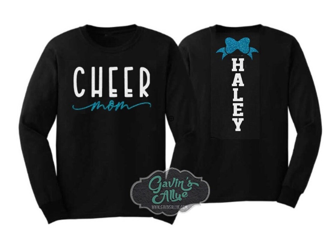 Glitter Cheer Mom Shirt Cheer Shirt Cheer Bling Cheer Spirit Wear Long