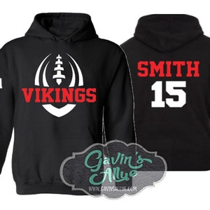 Football Hoodie | Customize Team & Colors | Football Spirit Wear | Custom Football Hoodie | Adult or Youth Sizes