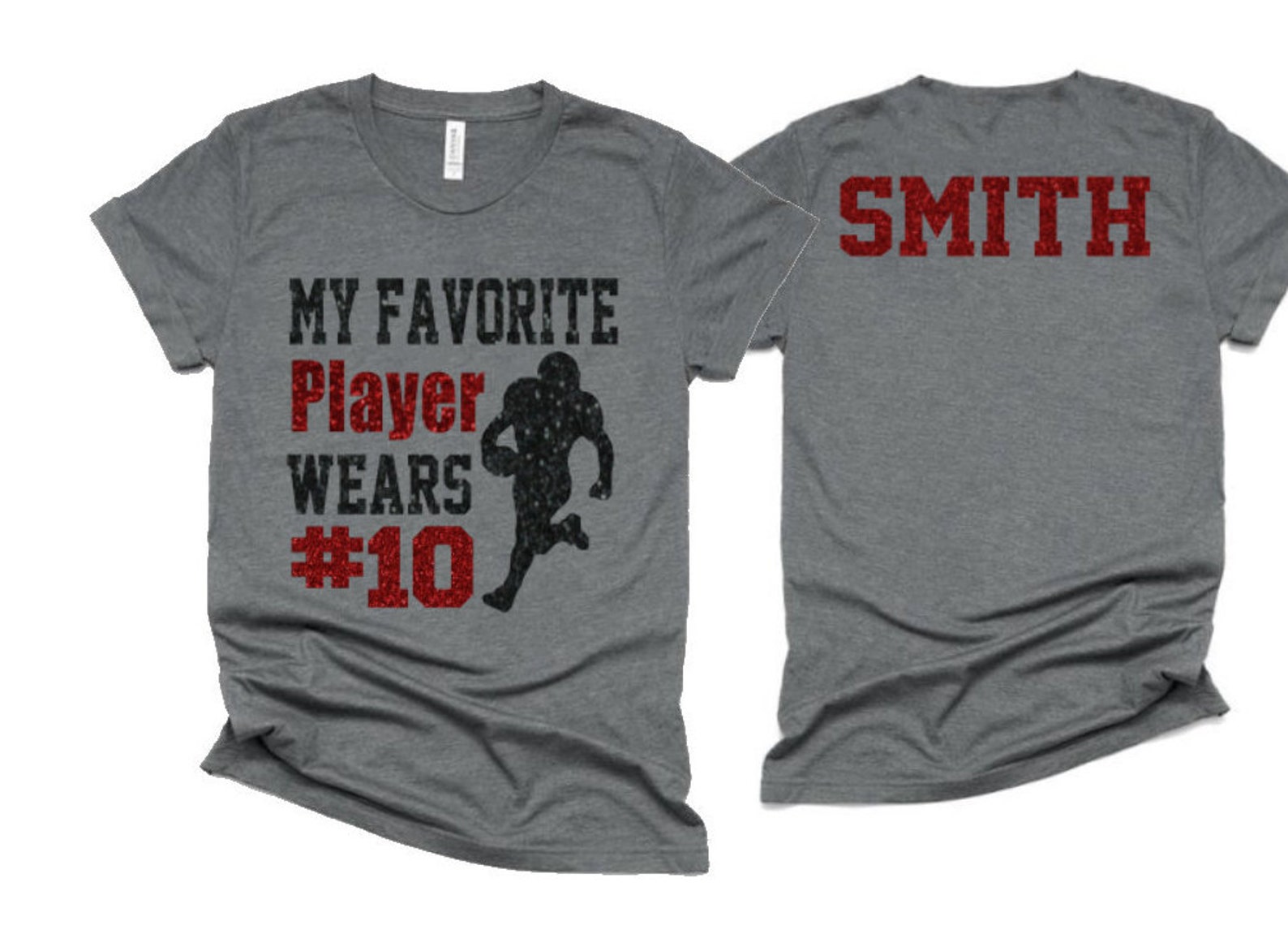 Glitter Football Shirt My Favorite Player Wears Football Etsy