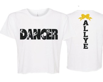 Glitter Dancer Crop Top Shirt |  Dancer Shirt | Dancer Bling | Dancer Spirit Wear | Dancer Gift