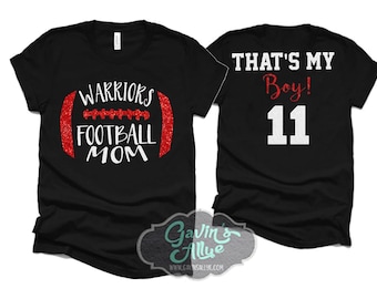 Glitter Football Mom Shirt | Football Shirts | Football Spirit Wear | Bella Canvas Short Sleeve T-shirt | Customize team & colors