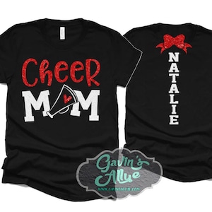 Shirt met glitter Cheer Mom | Cheer-shirt | Cheer-bling | Cheer Spirit-kleding | Canvas T-shirt Bella | Shirt met korte mouwen