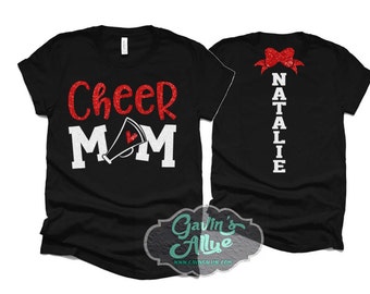 Glitter Cheer Mom Shirt | Cheer Shirt | Cheer Bling | Cheer Spirit Wear | Bella Canvas T-shirt | Short Sleeve Shirt