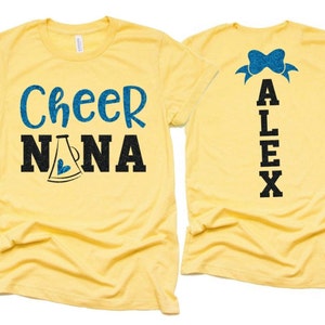 Glitter Cheer Nana Shirt | Cheer Nana Shirt | Short Sleeve Shirt | Cheer Bling | Bella Canvas Tshirt | Customize Colors